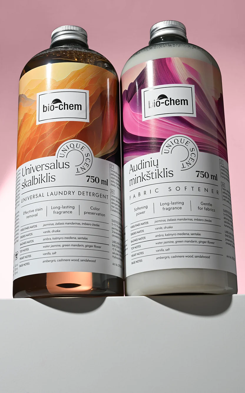 Photo_27-10-2024_19_39_02 Rinkinys: parfumuotas skalbiklis ir minkštiklis UNIQUE SCENT - Image 1